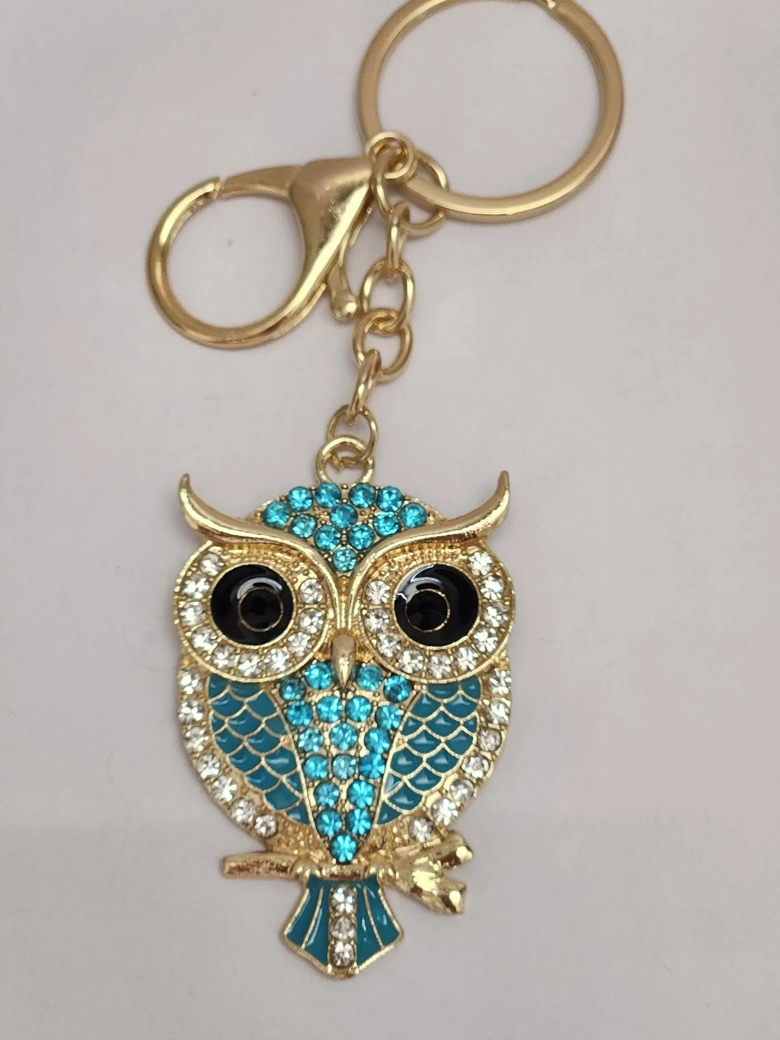 keychain gold owl blue.jpg