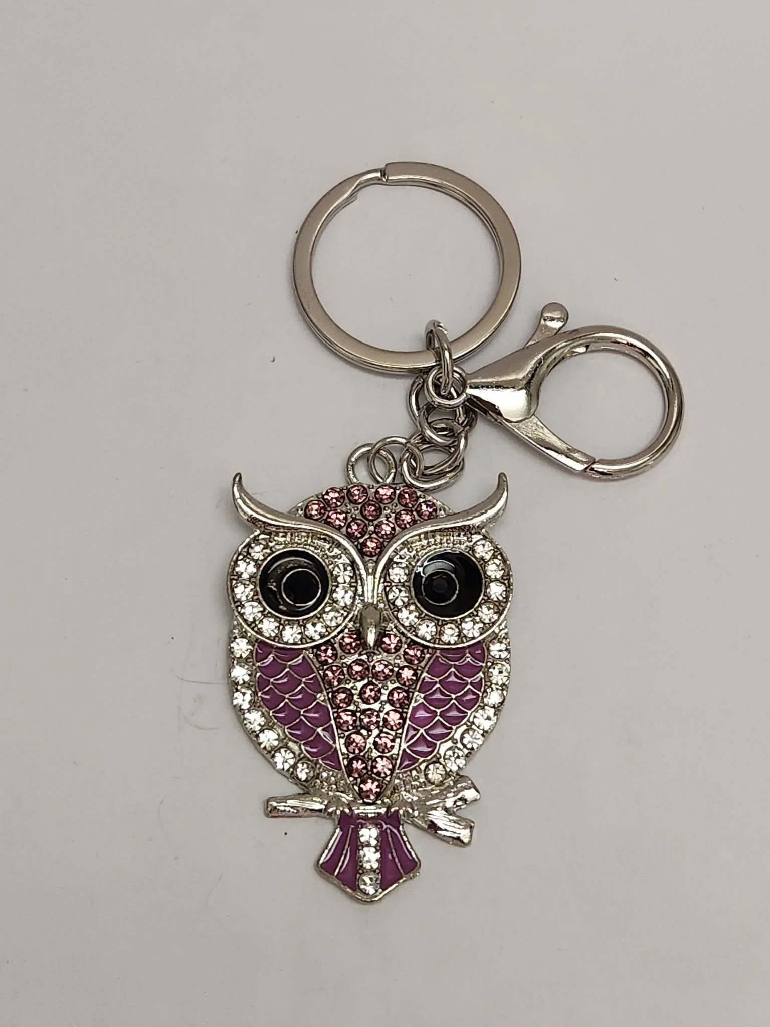 Keychain silver owl purple.jpg