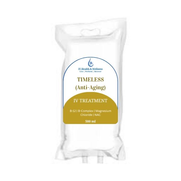 Timeless (Anti-Aging) IV - Helps hydrate and replenish the skin, Supports cellular health,  Provides antioxidant support, and Promotes overall wellness and vitality