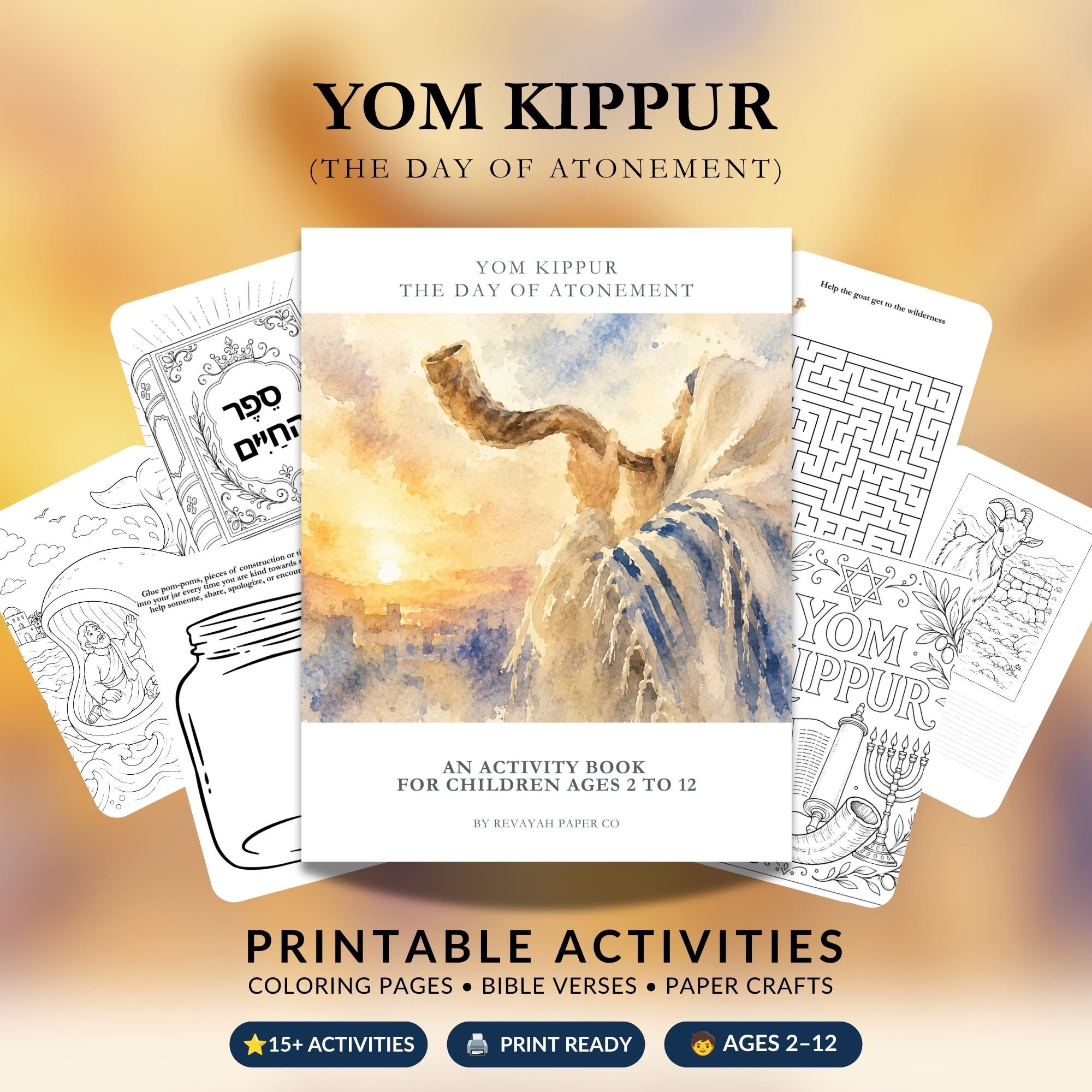 Yom Kippur the Day of Atonement activities for kids