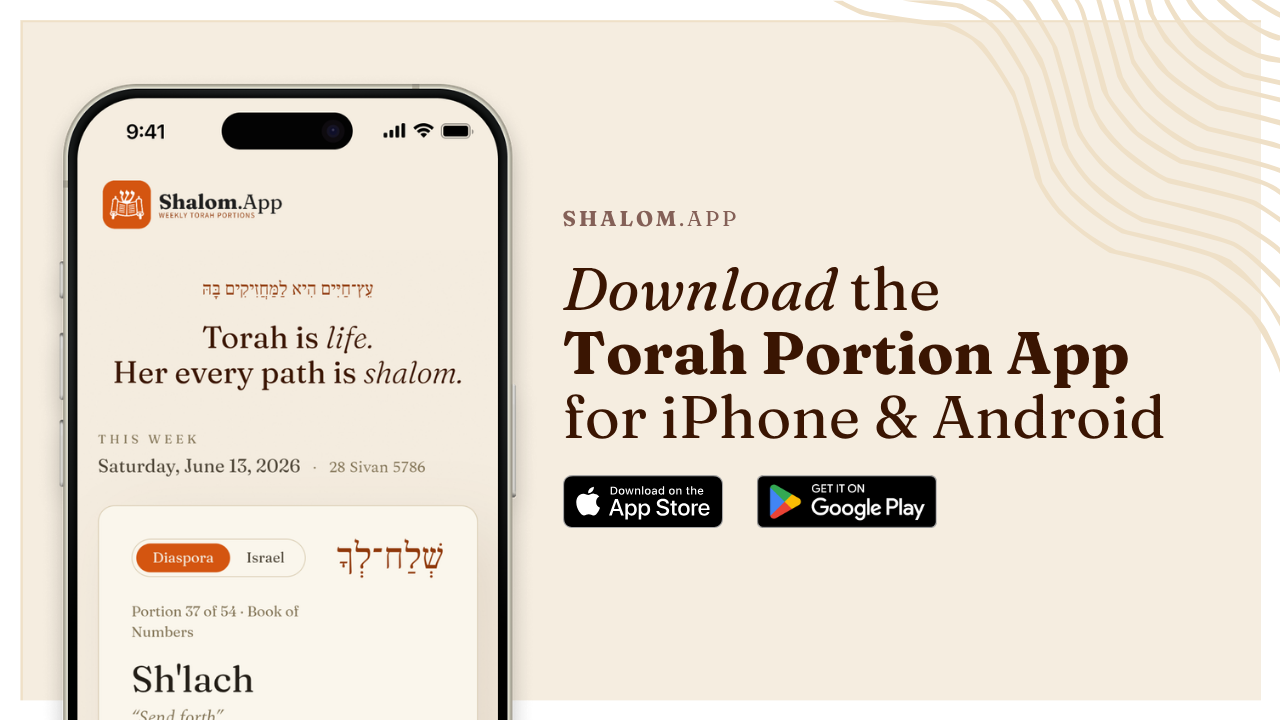 Image of the mobile Shalom App that provides weekly torah portion readings