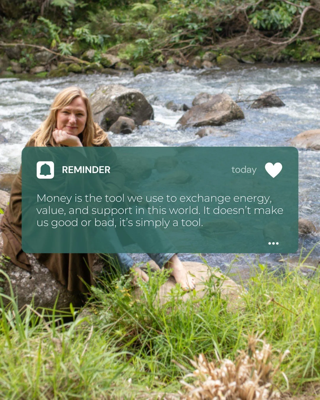 Money isn&rsquo;t good or bad, it&rsquo;s simply a tool. 

A way we exchange energy, value, and support.
When we take the judgement away, it becomes easier to see it for what it truly is: something that helps us create balance and sustain the work we