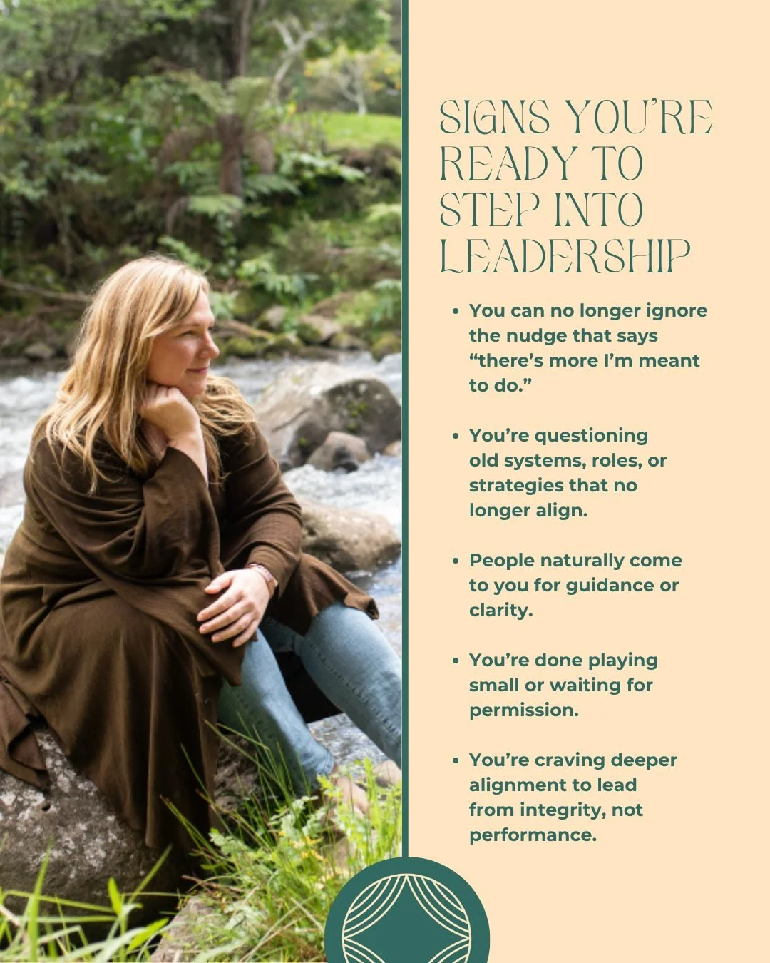 You don&rsquo;t have to feel ready to be ready.

Leadership doesn&rsquo;t always announce itself with a big moment or a clear plan, sometimes, it&rsquo;s a quiet pull.
A knowing that something in you is shifting.
A desire to stop following and start 