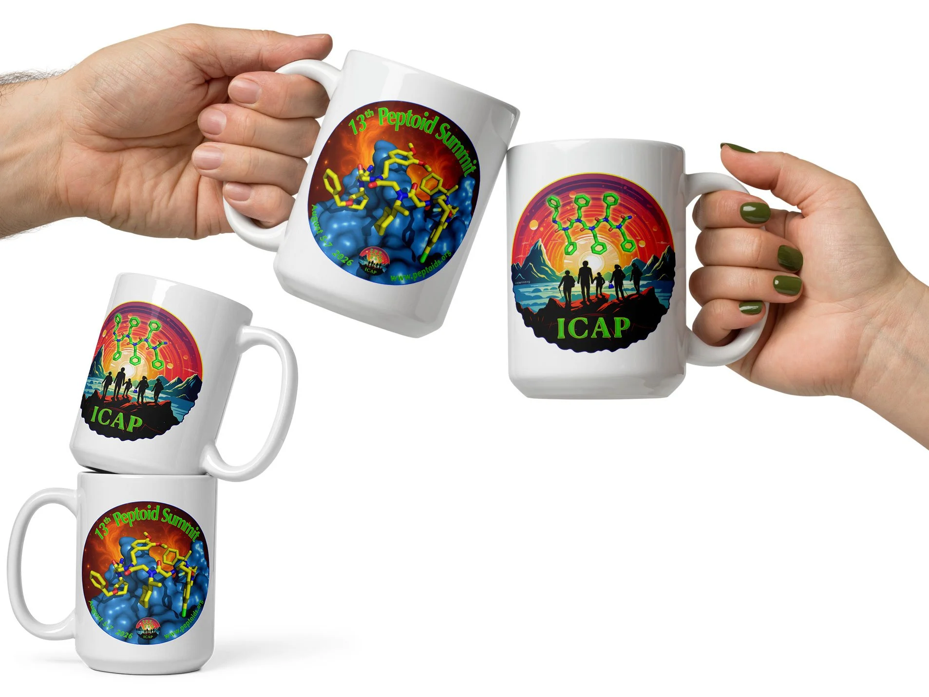 13th Peptoid Summit/ICAP Coffee Mugs, 15 oz. (in-person attendees only)