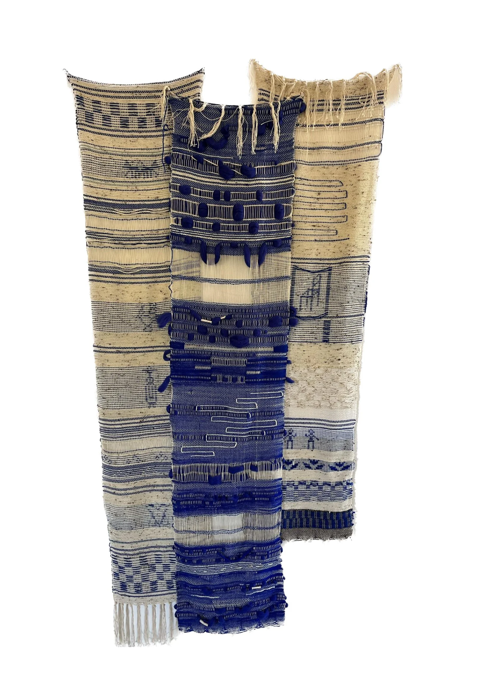 The Typtic (Blue no. 1, 2 and 3)
Acrylic, wool and cotton 
250 x 150 cm