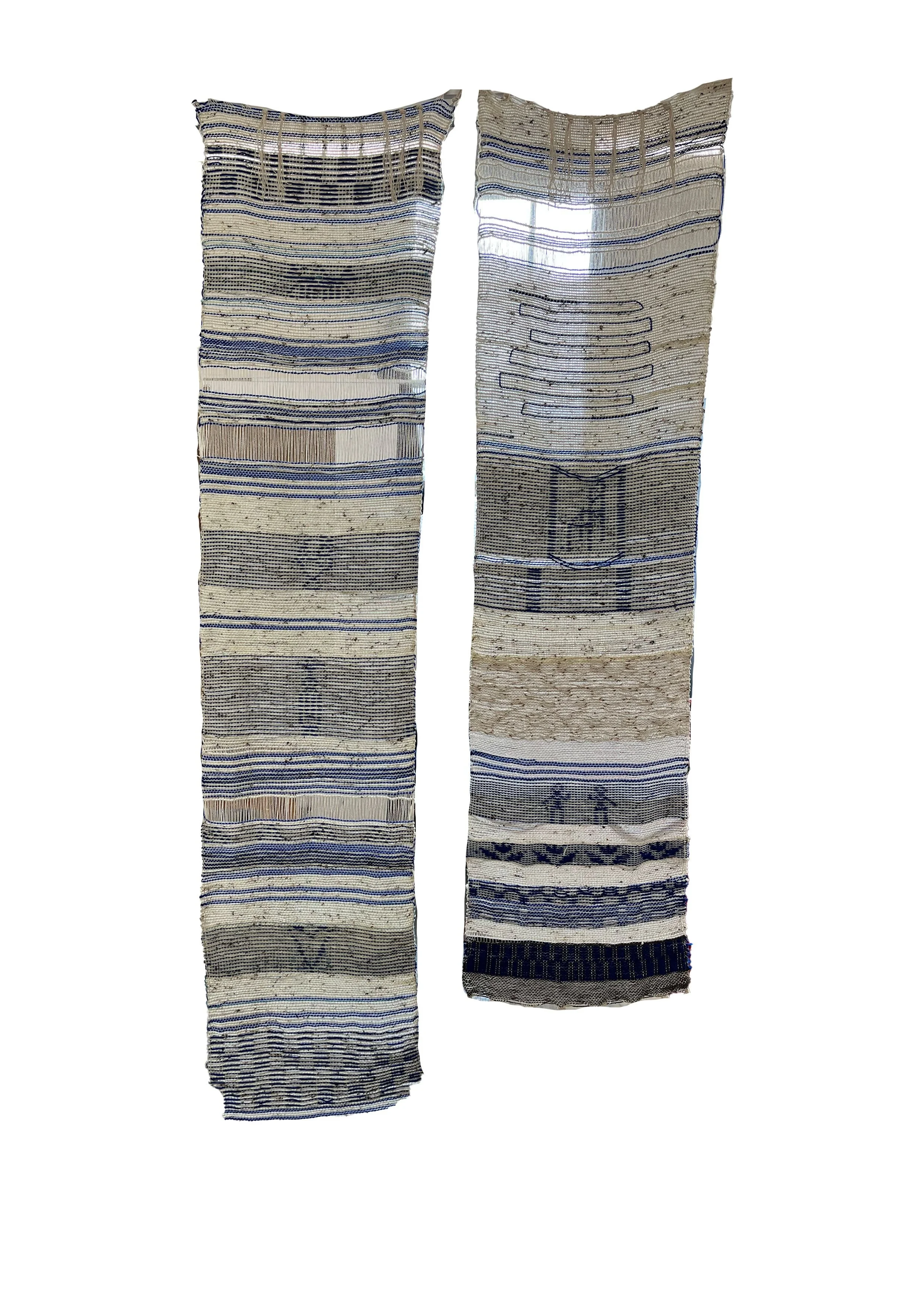 Blue no. 1 and 2 
Acrylic, Cotton and wool 
250 x 100 cm