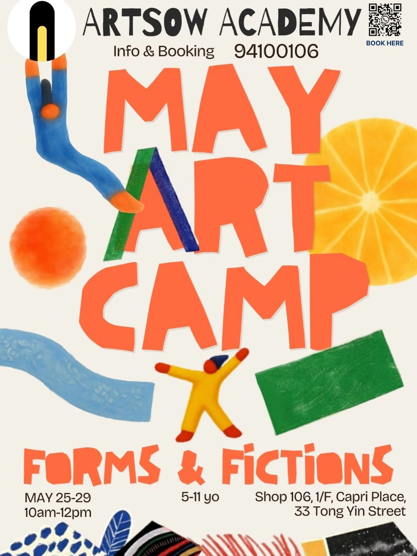 ArtSow Academy &ndash; A Week of Forms and Fictions

A five-day studio journey for children aged 5&ndash;11, exploring form and fiction: shapes, textures, colors, materials, and imagined worlds. Across the week, children move between observation and 