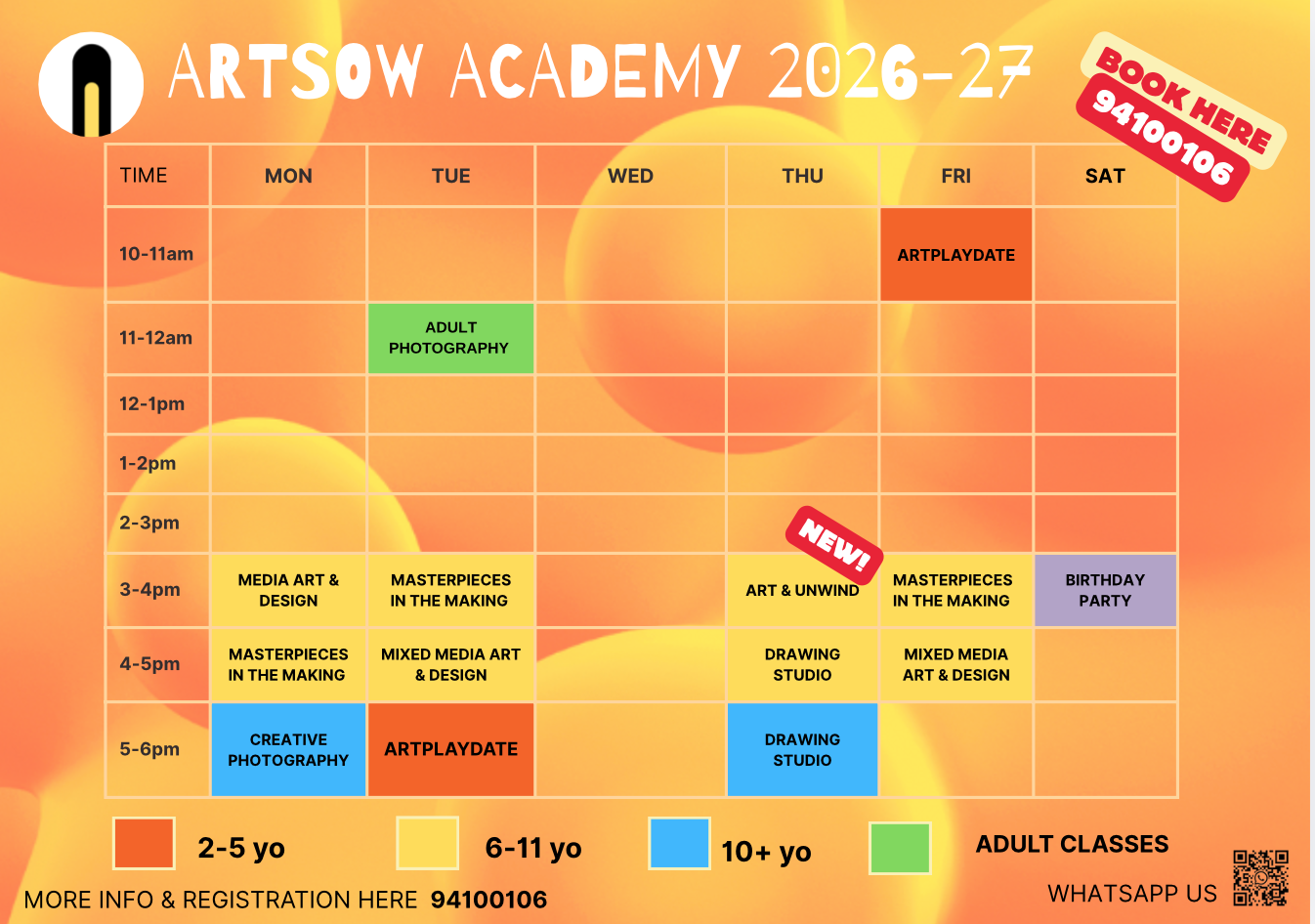 schedule of ArtSow Academy