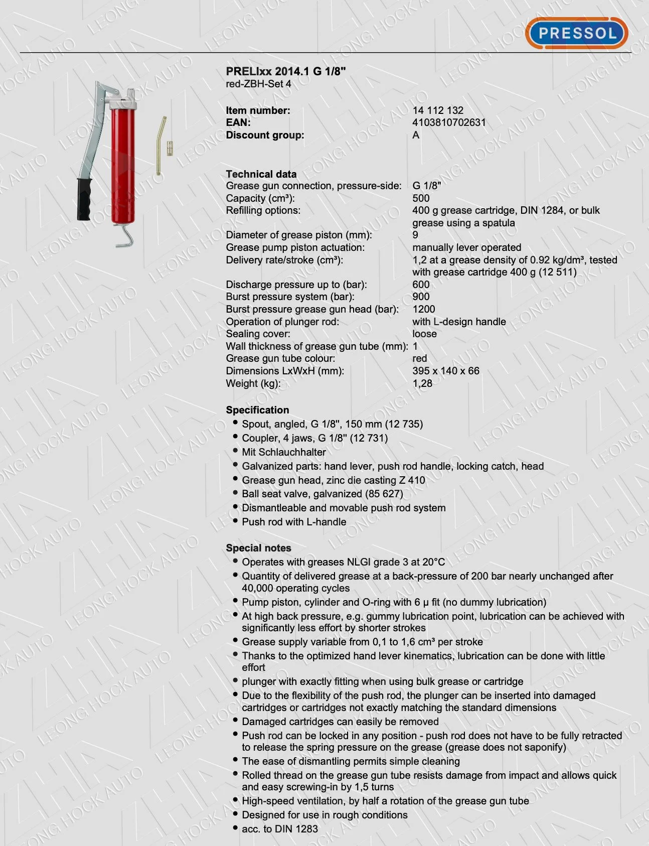Prelixx Spec Sheet