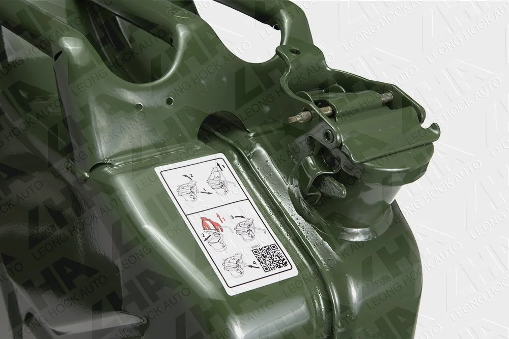 Pressol Steel JerryCan 20L Cap and label closeup