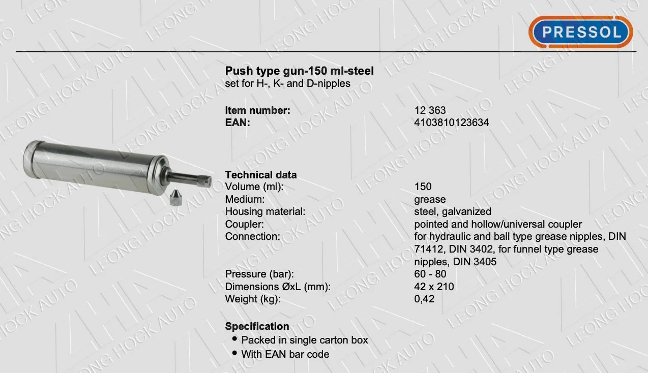 Pressol Push Type (Steel) Grease Pump
