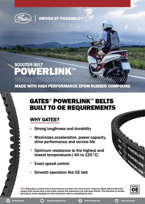 Gates Powerlink Scooter Belt Brochure