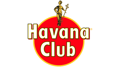 Havana Club logo with a red circle, white and yellow text, and a man playing guitar at the top of the circle.