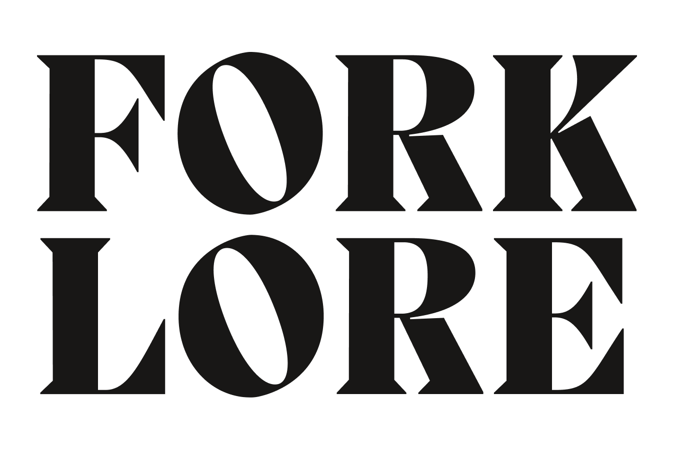 Black text reading 'FORK LORE' with a line across the middle.