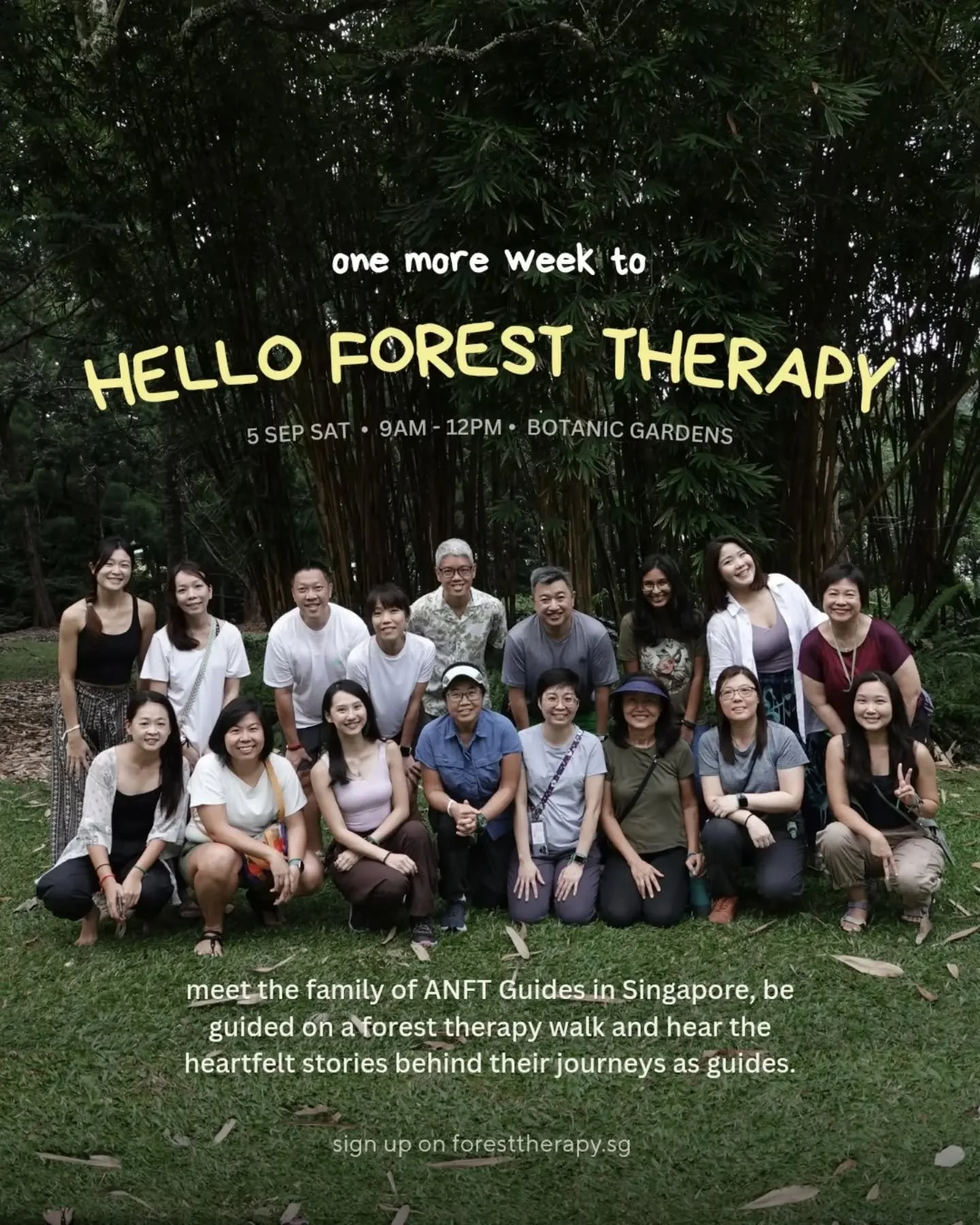 Giving a shout out to Hello Forest Therapy - an annual day out in nature for forest bathers, nature lovers and anyone who is curious about the practice!

Meet the family of fun loving and warm hearted guides and ask any questions about their journey 