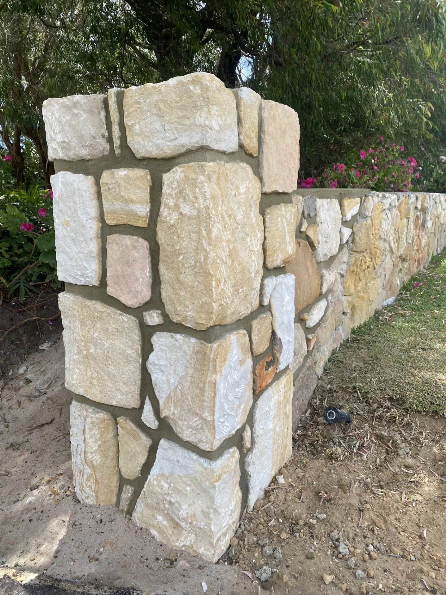 Limestone pier and wall restoration