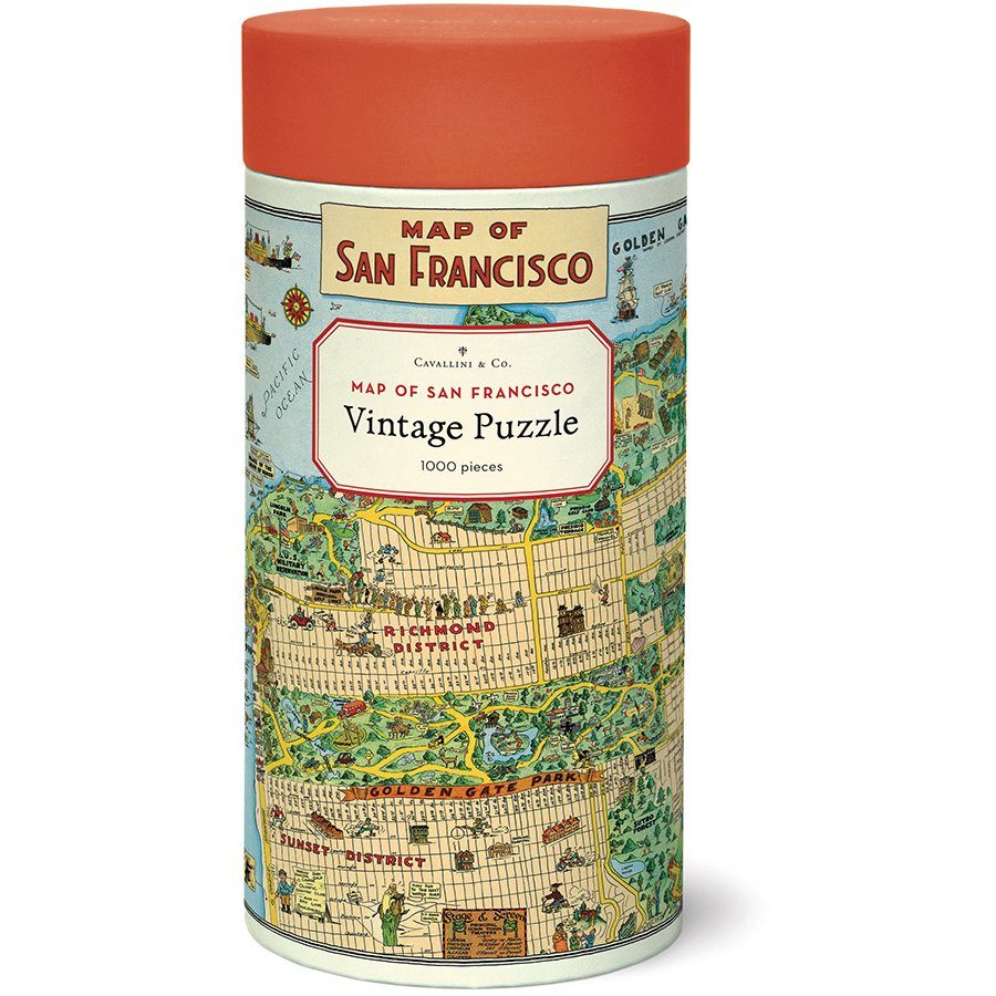 Vintage Puzzle "San Francisco Map" mit 1000 Teilen