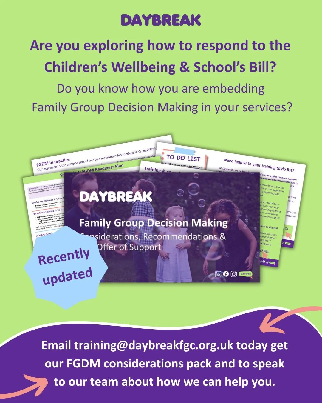 Did you miss out on attending one of our recent webinars on Family Group Decision Making? 
We hope to host more soon, but in the meantime if you'd like to receive  a copy of our FGDM Considerations & Recommendations Pack, comment below or drop u