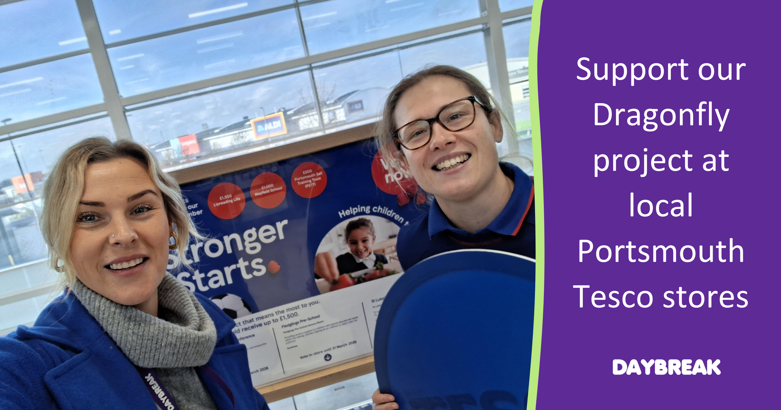 Tesco shoppers urged to back our Dragonfly project helping Portsmouth families