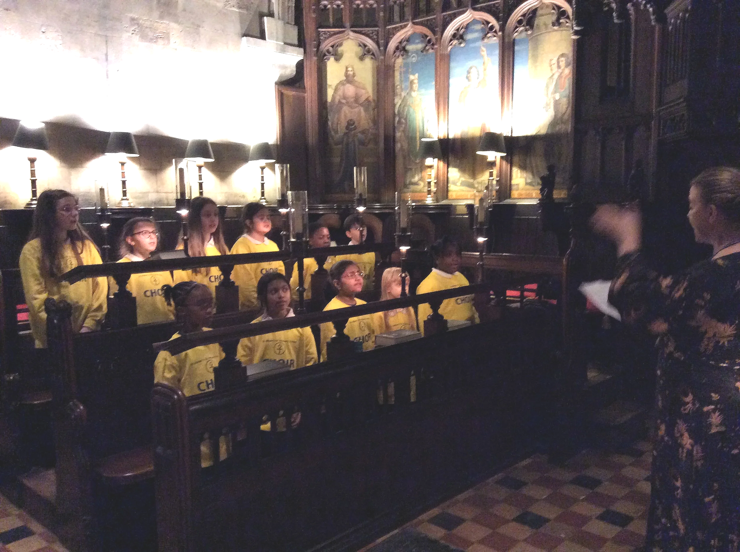 Choir performance at the Action Syria Carols event by St Alban's CE Primary School, Camden