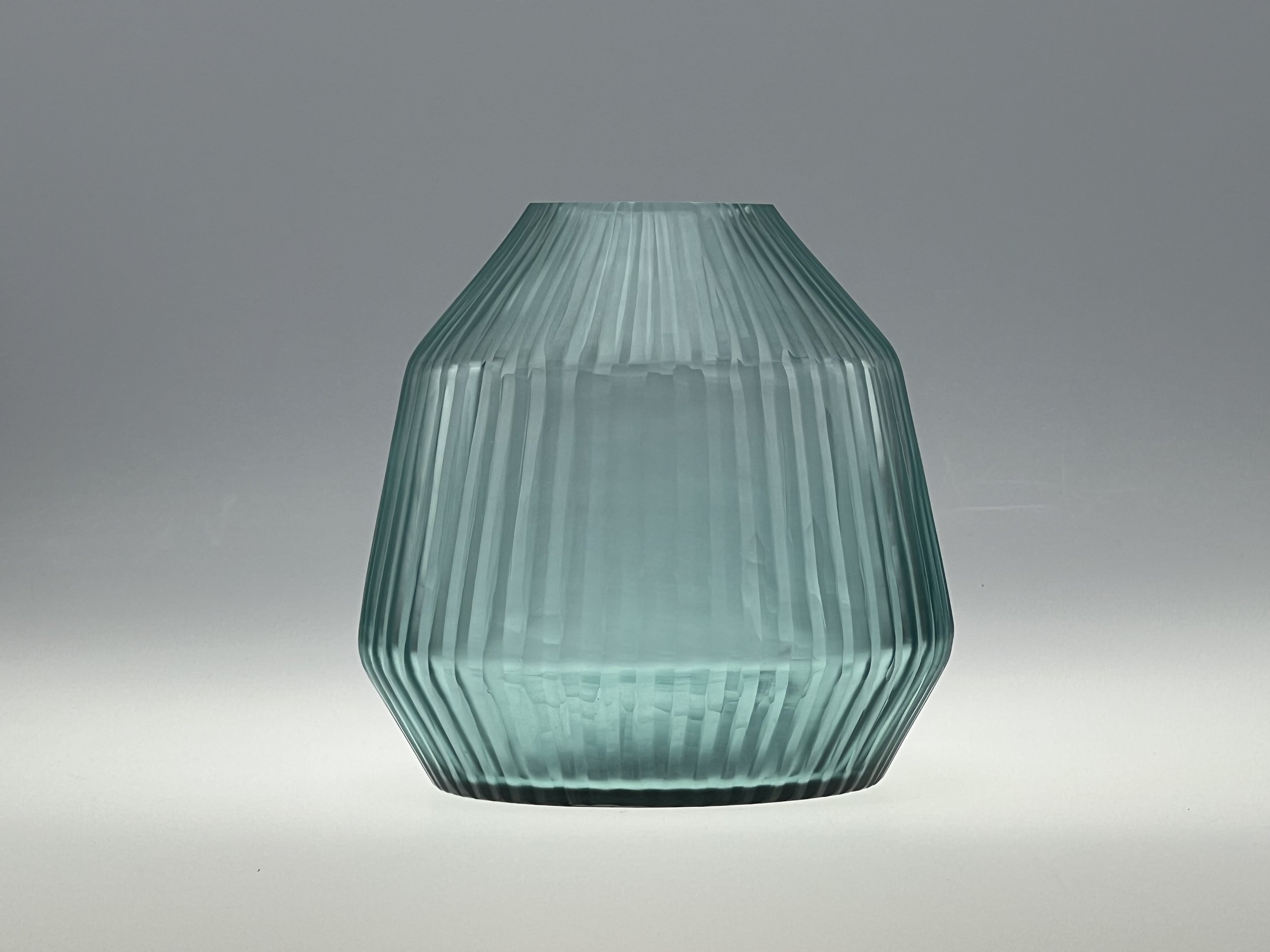 Brian Tunks Cut Glass Conical Vase