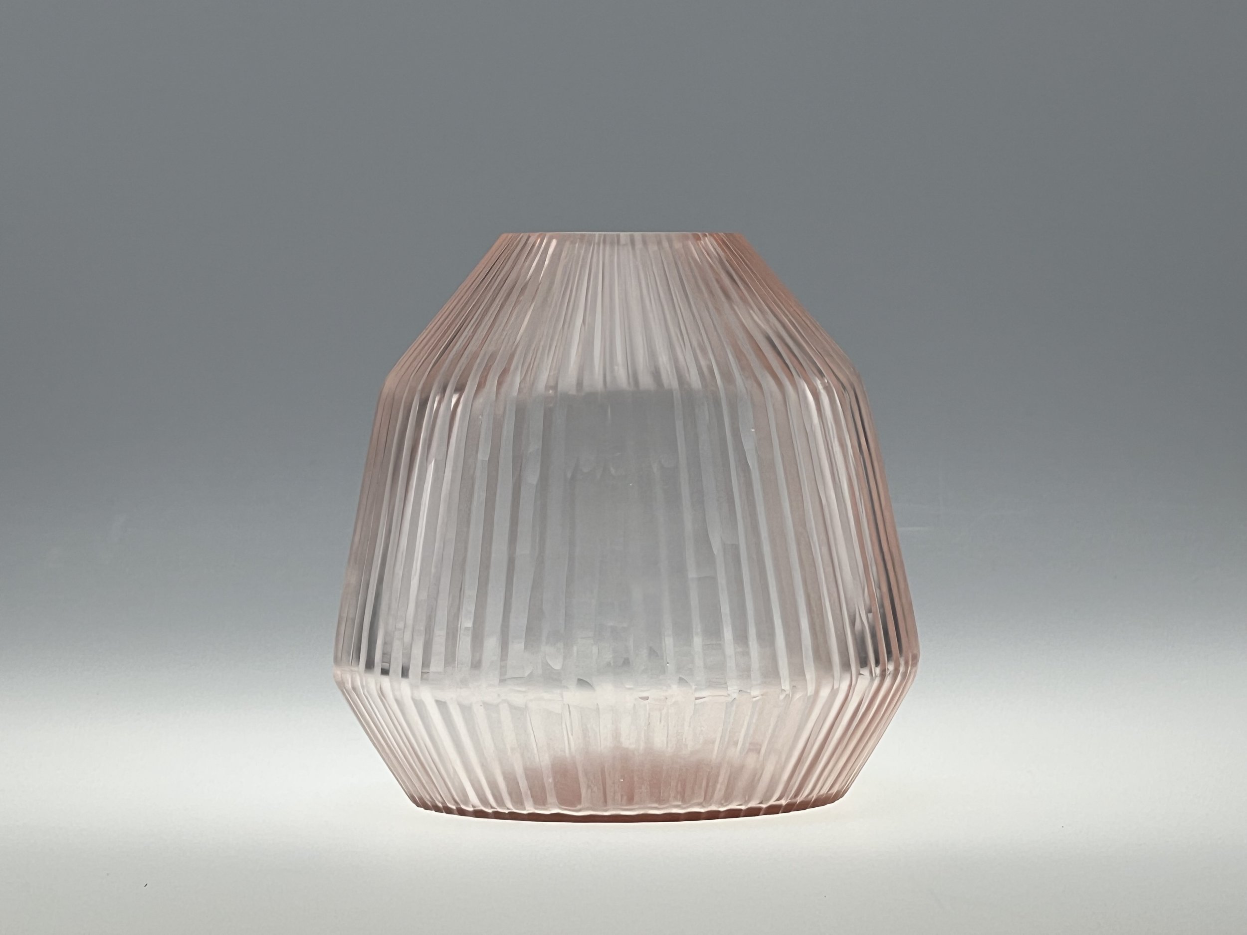 Brian Tunks Cut Glass Conical Vase