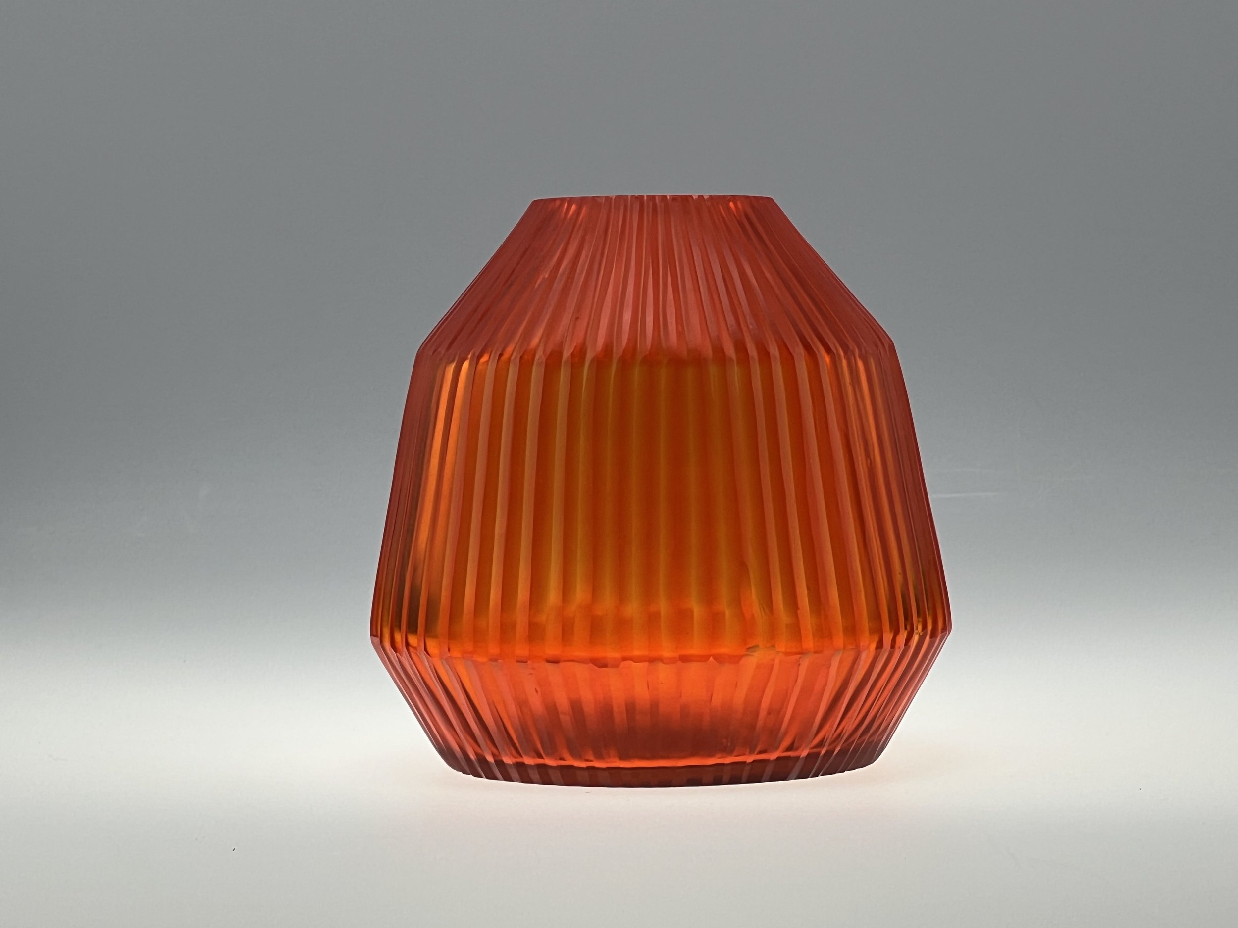 Brian Tunks Cut Glass Conical Vase
