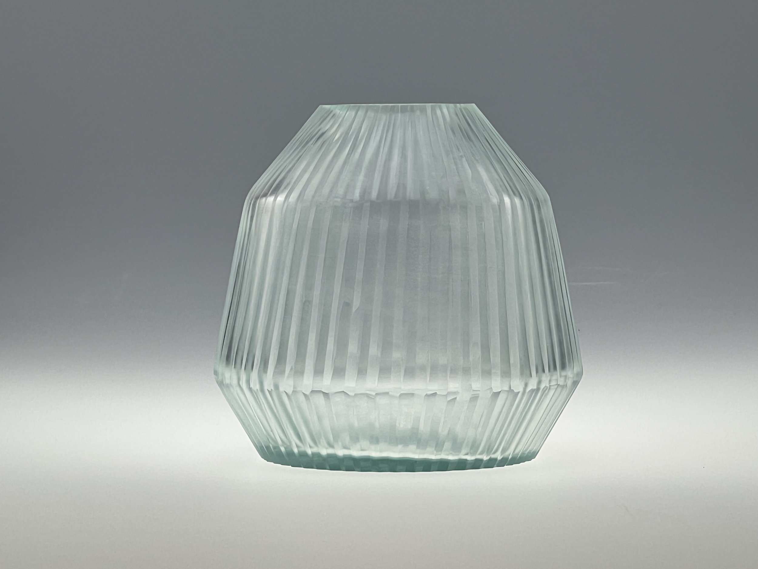 Brian Tunks Cut Glass Conical Vase