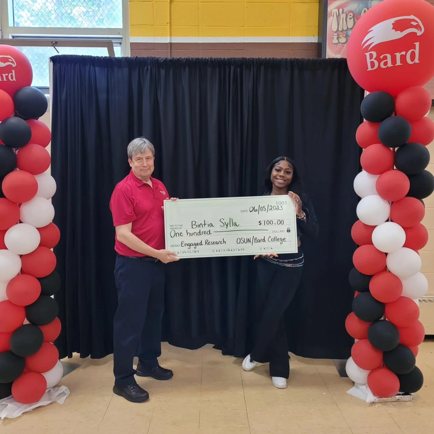 Student Grant Stipend Award presented by Principal Cutts