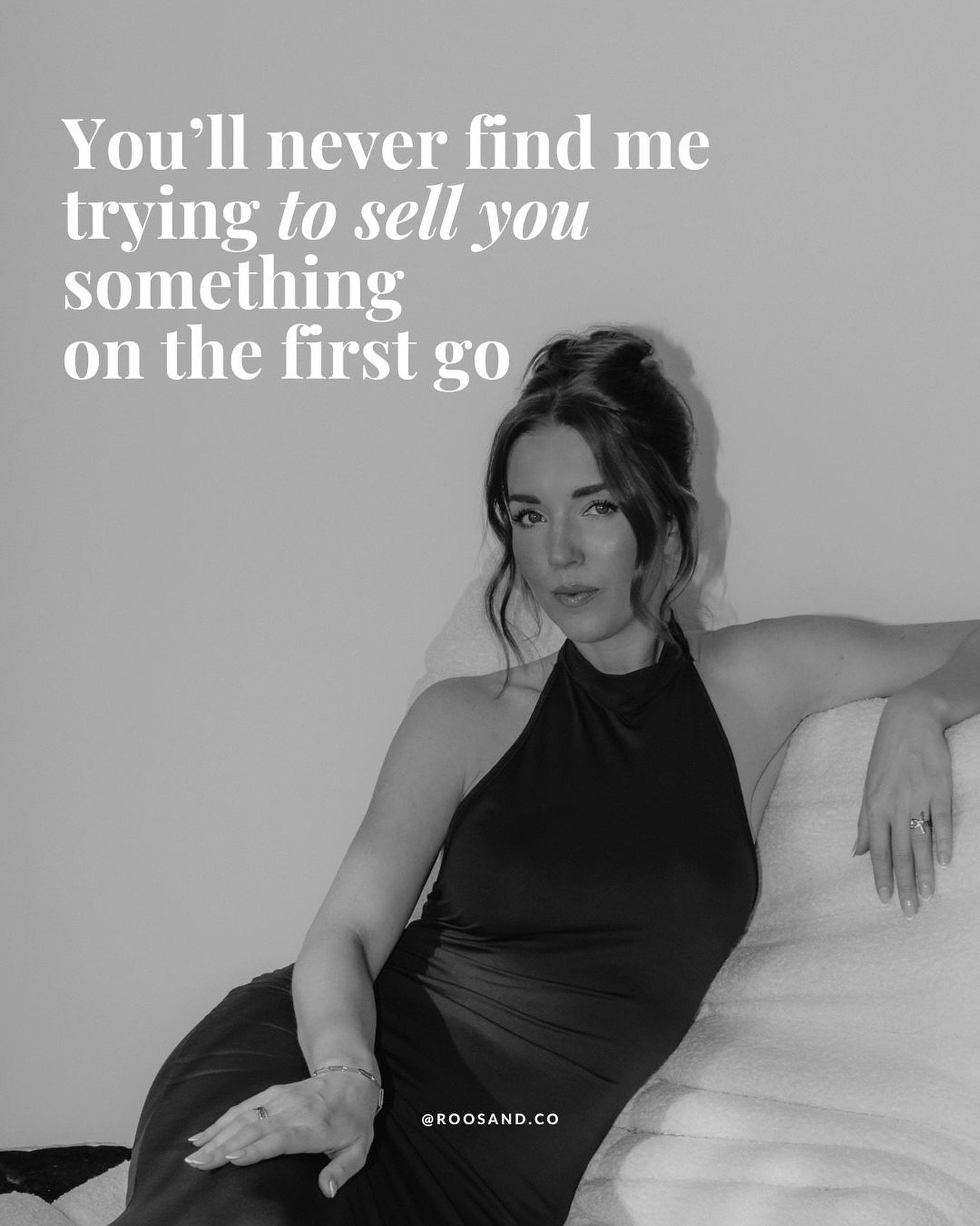 You&rsquo;ll never find me trying to sell you something on the first go.
That&rsquo;s not how I work and it never will be.

Because building a powerful business starts the same way real connections do:
Through genuine curiosity.
Mutual trust.

Two pe