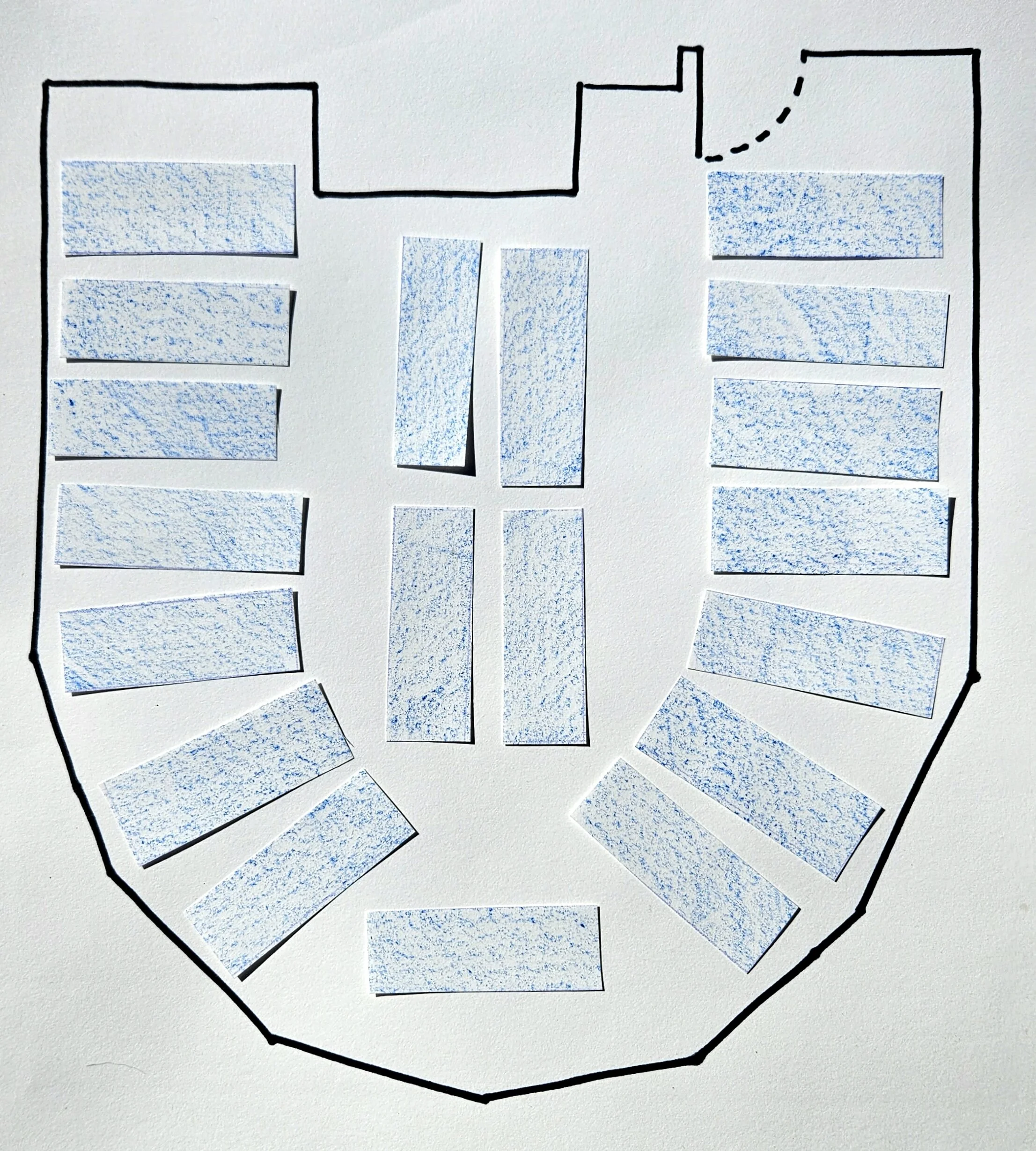 18 Mats for Sound Bath with 1 mat at window reserved for sound equipment