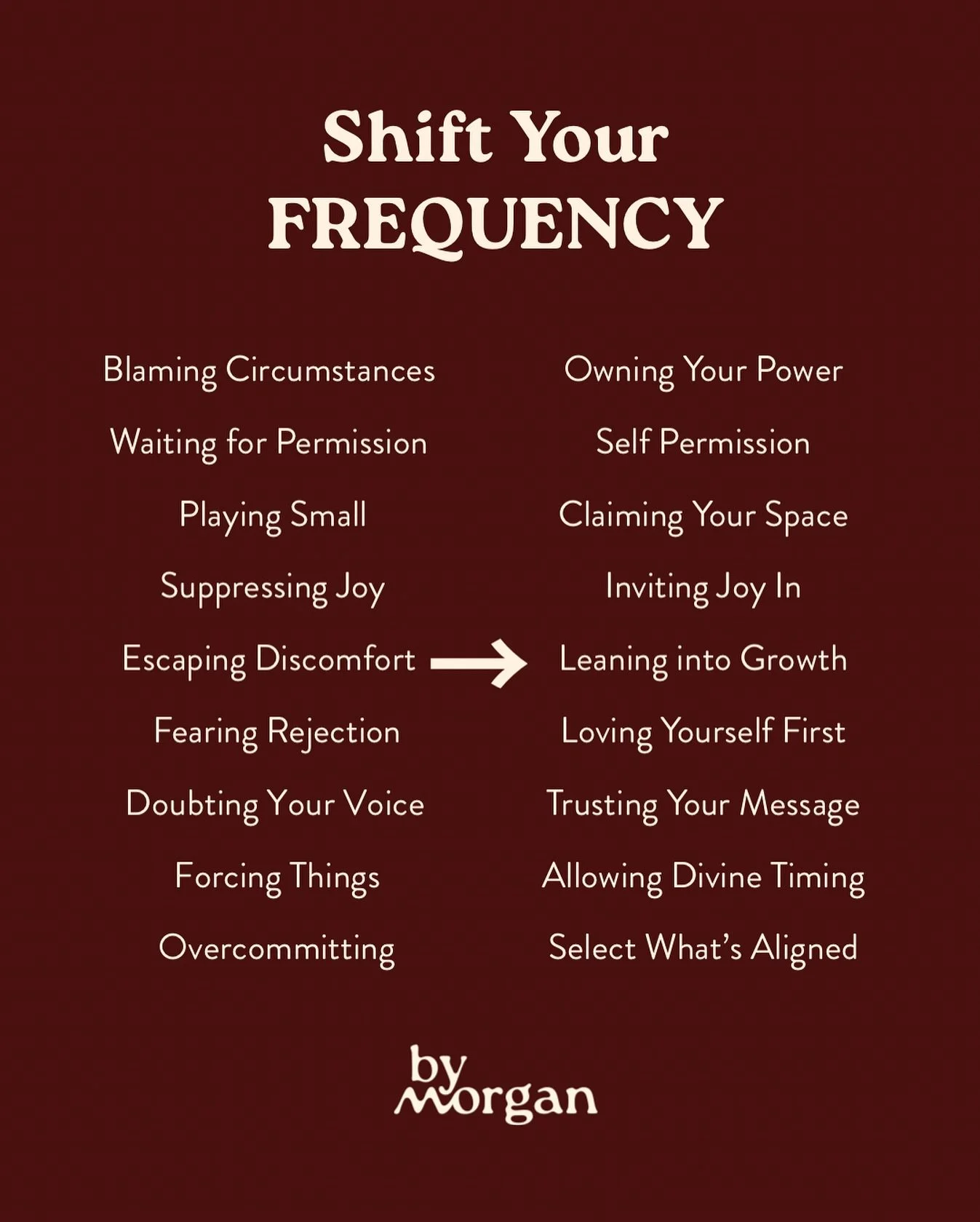 Where do you feel you the pull to shift your frequency?