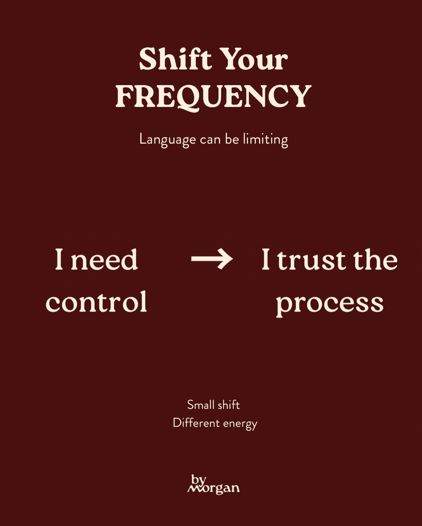The language you use shapes your frequency.

I need control
&rarr; I trust the process

One small shift.
A completely different nervous system response.

This is how subconscious reprogramming begins.
This is how energy starts to move.

#shiftyourfre
