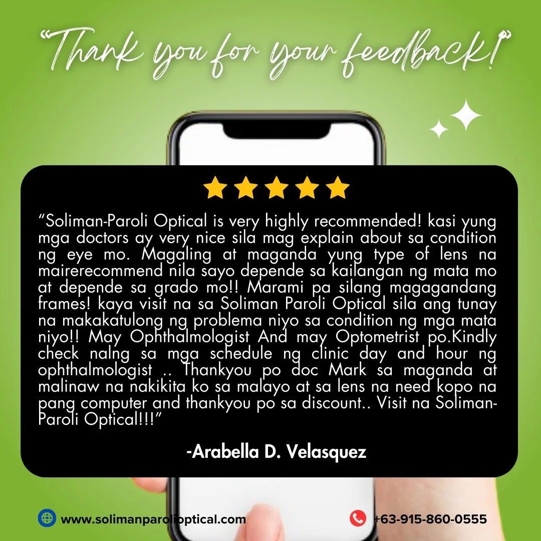 ✨Discover the magic of precise eye care at Soliman Paroli Eyecare Optical! 😎

✨But don&rsquo;t just take our word for it&mdash;our loyal clients can attest to our commitment to accuracy. 💯

Thank you for trusting us since 1979. We&rsquo;ve got your