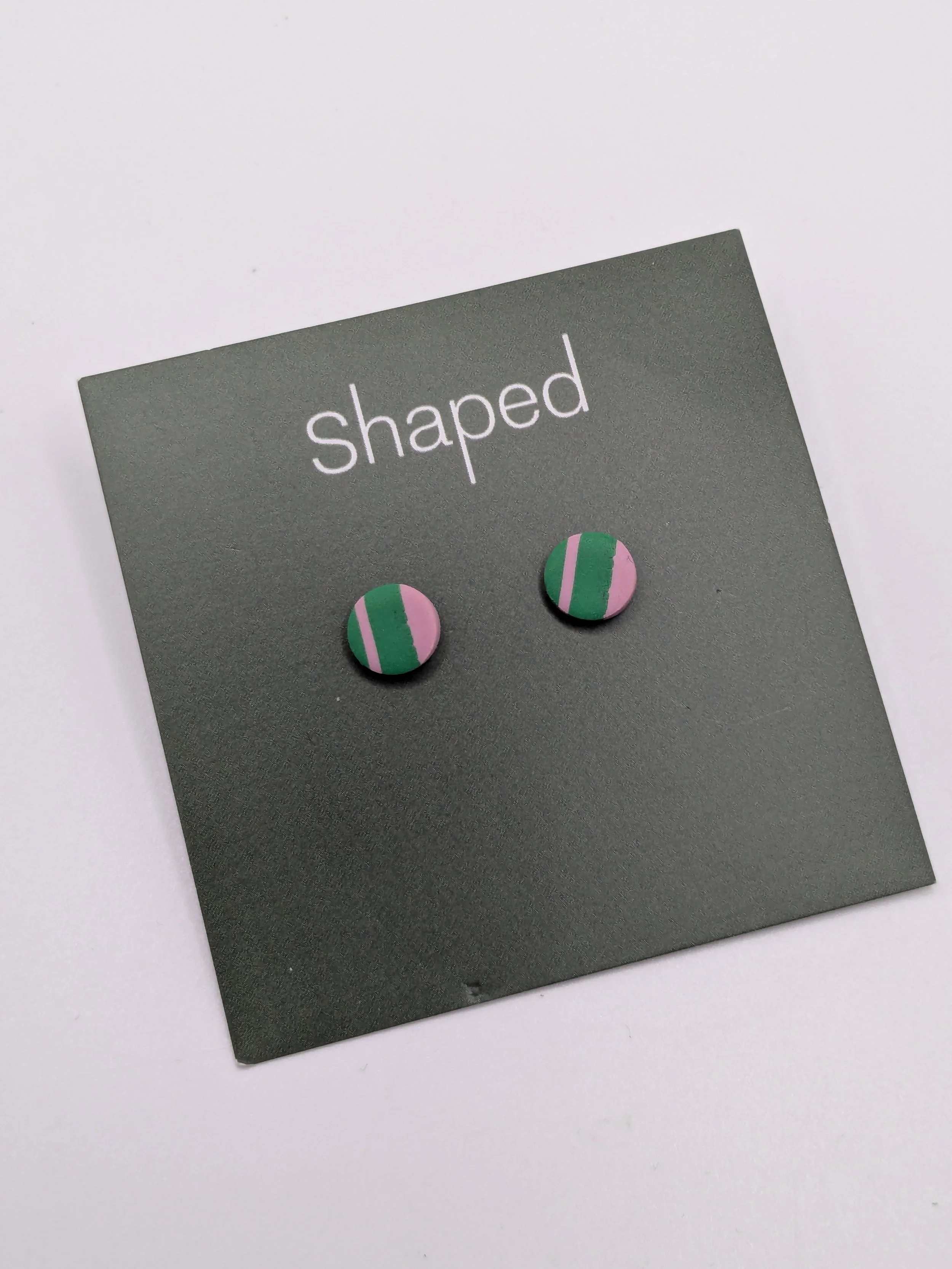 Mini Stud - Pink and green