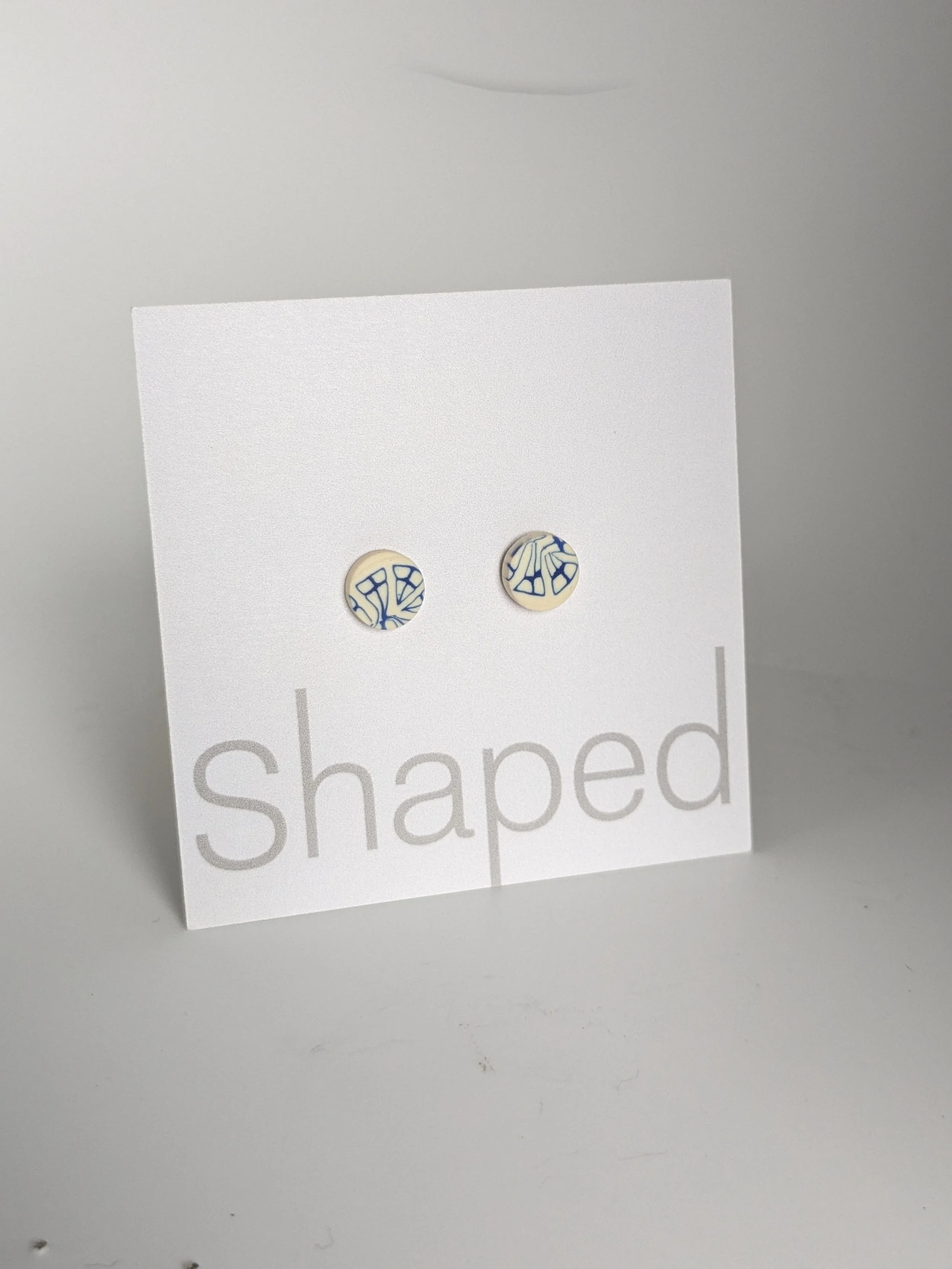 Mini Stud - Cream and blue