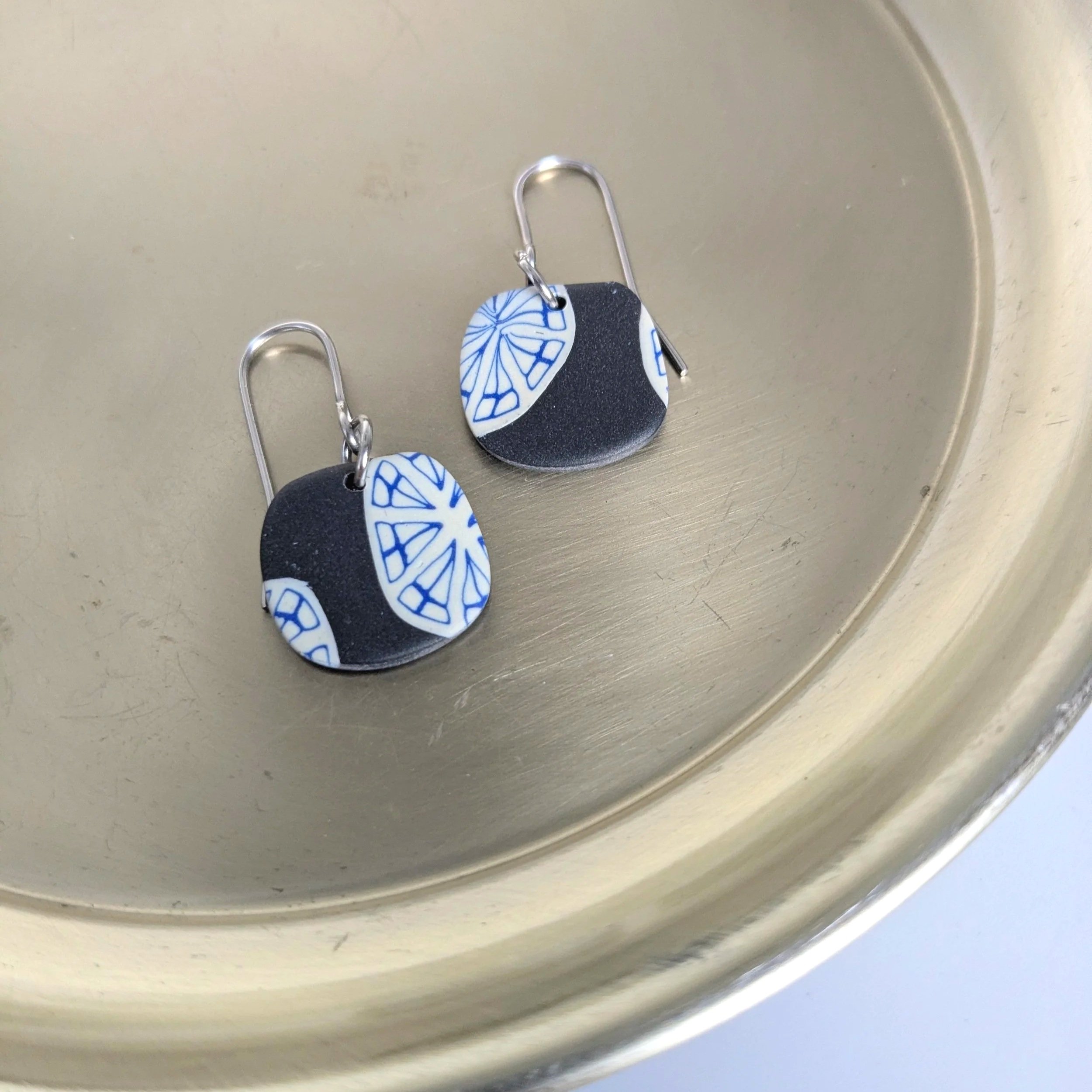 Black square  drop earrings