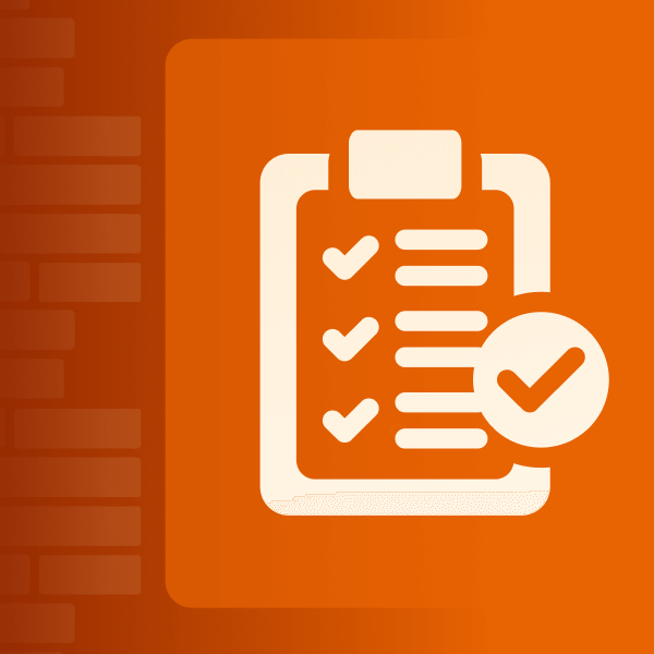 Icon of a clipboard with checkmarks and a large checkmark in a circle, representing a checklist or survey.