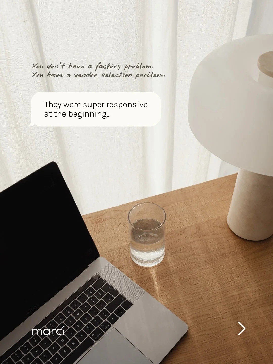 POV: you thought you found the perfect factory 🙉

Fast replies. Low MOQ. They said yes to everything.
So you moved forward.

A few months later&hellip;Replies slow down, quality changes, timelines get blurry. No one really owns the problem. And sudd