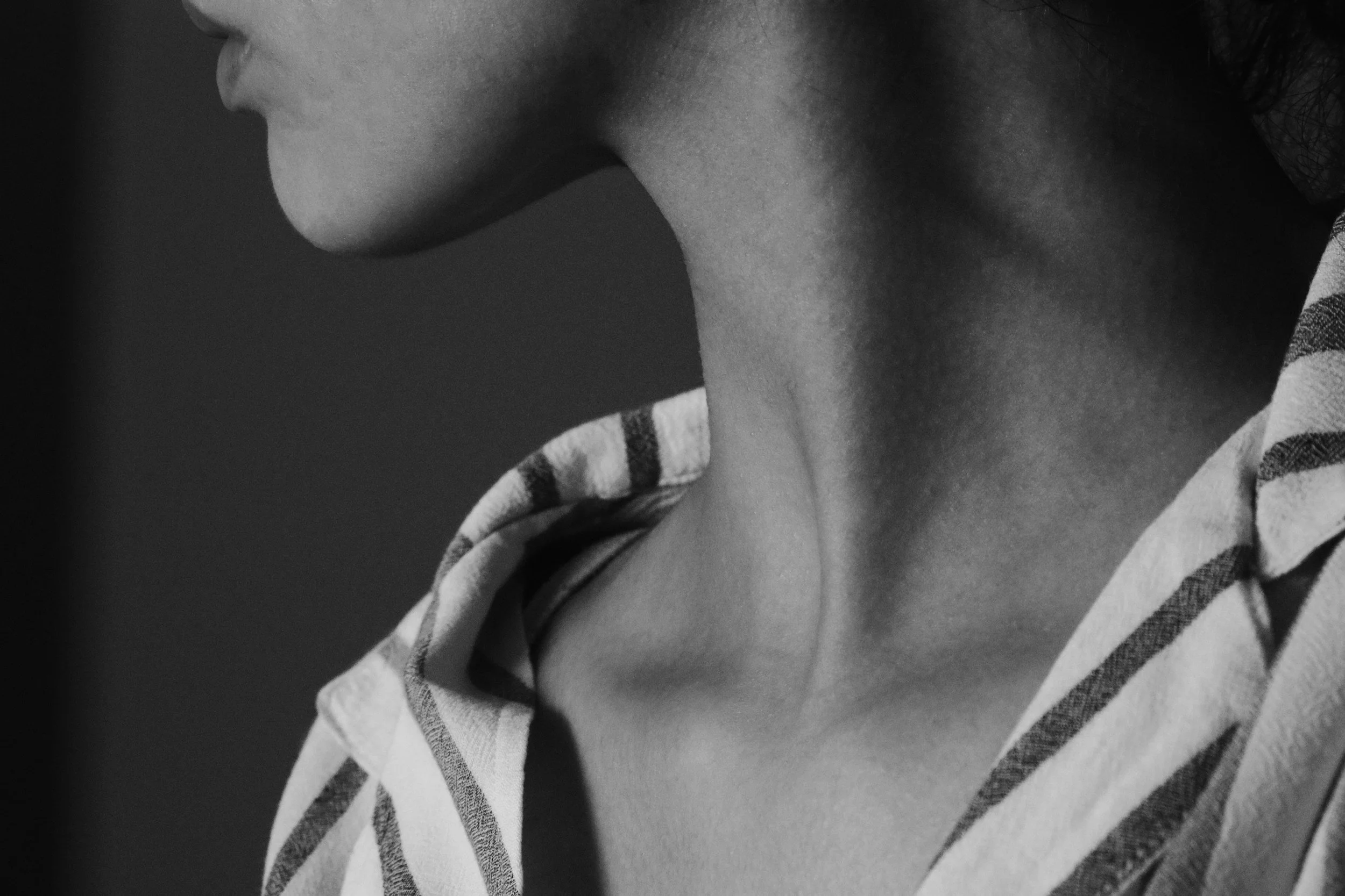 neck and jawline of a woman