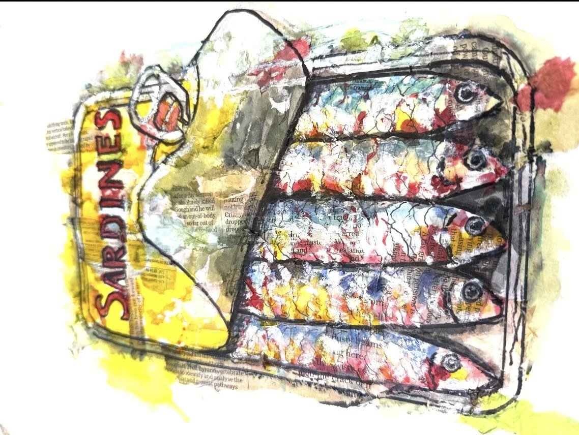 Sardine Can Study in Mixed Media Painting Day at The Cornerstone, Wokingham