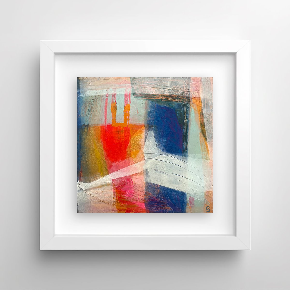 Burano Lagoon 1 by Caroline Crawford on wall - Abstract painting for sale