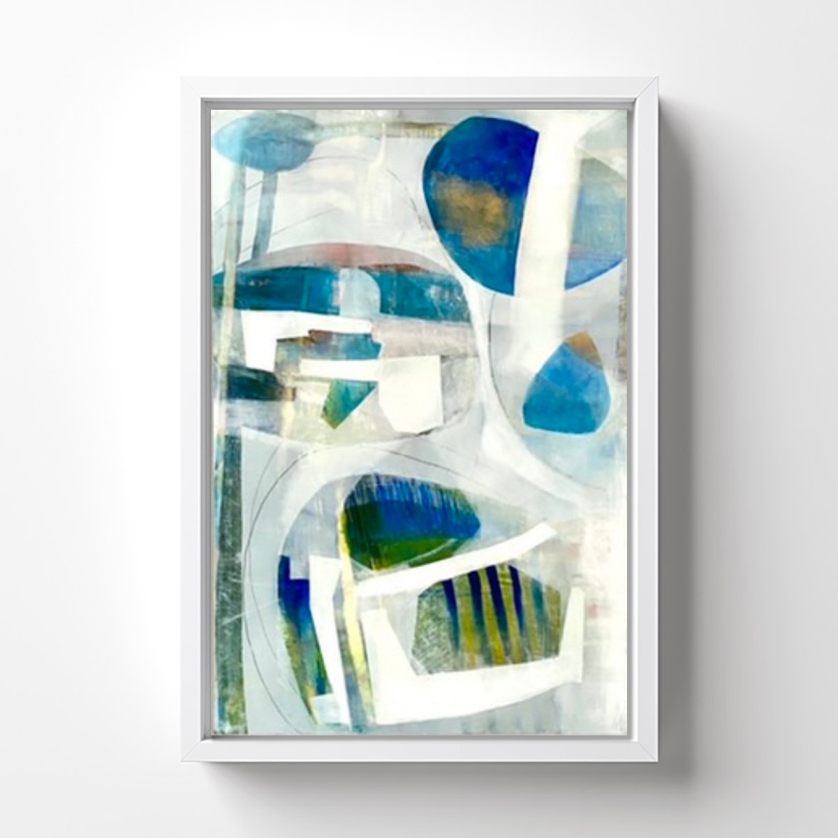 Odyssey 2 wall by Caroline Crawford on wall - Abstract painting for sale