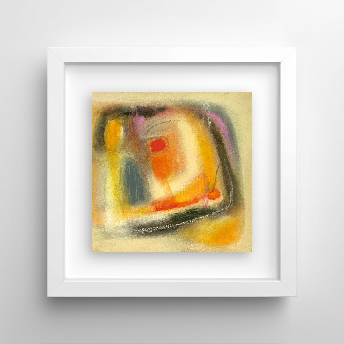 Afterglow 3 by Caroline Crawford on wall - Abstract painting for sale
