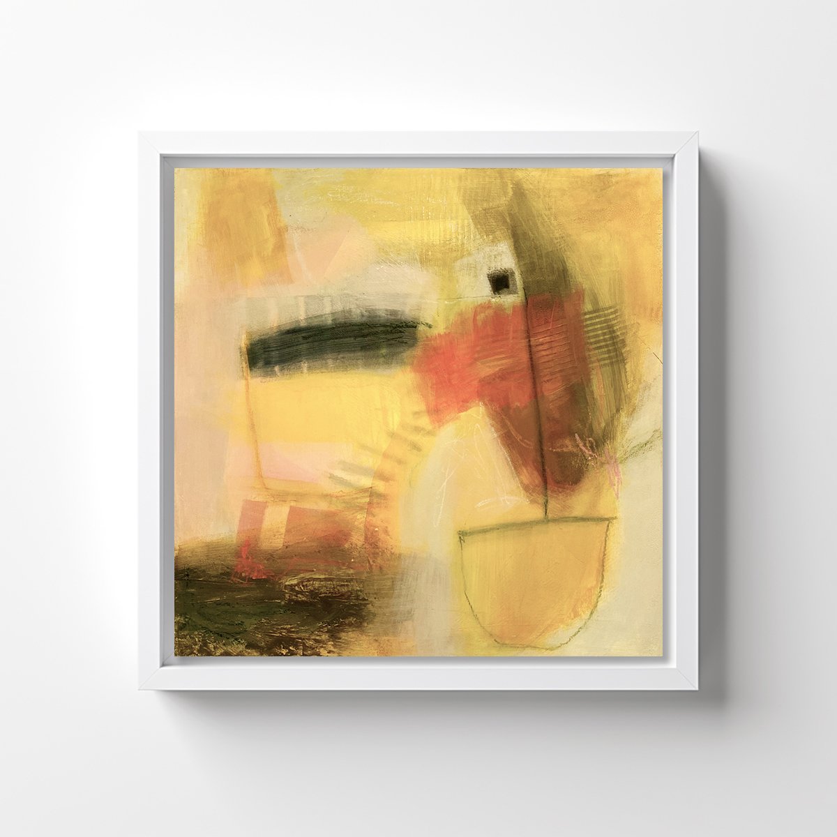 Sundowners Orange 2 by Caroline Crawford Art on wall - Abstract painting for sale