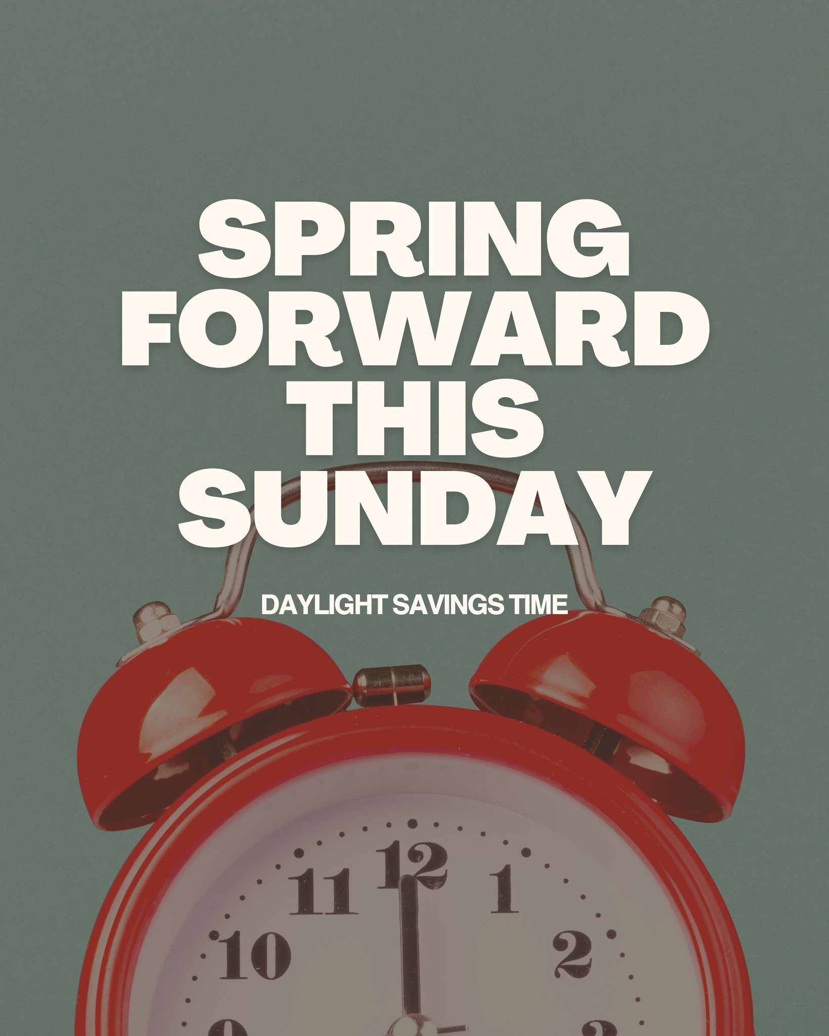 REMINDER to change your clocks this weekend so you don't miss #sundayservice. See you then!

____________________
⌚Sundays @ 8:45 + 10:45 AM
📍6461 Proctor Rd, Sarasota
☕Come Early for Coffee