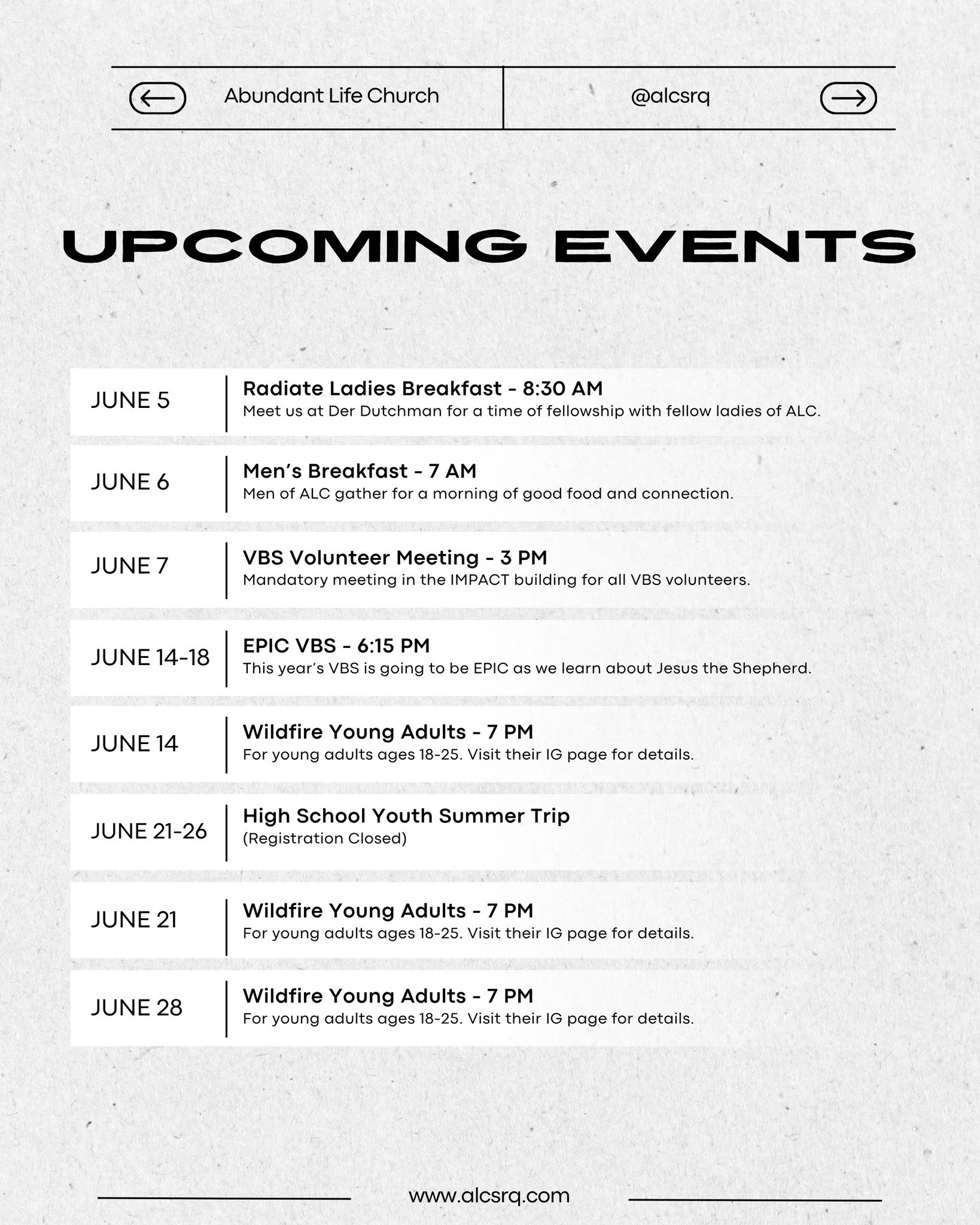 Lots of #events are happening here at #alcsrq during the month of June. We can't wait to see you there!