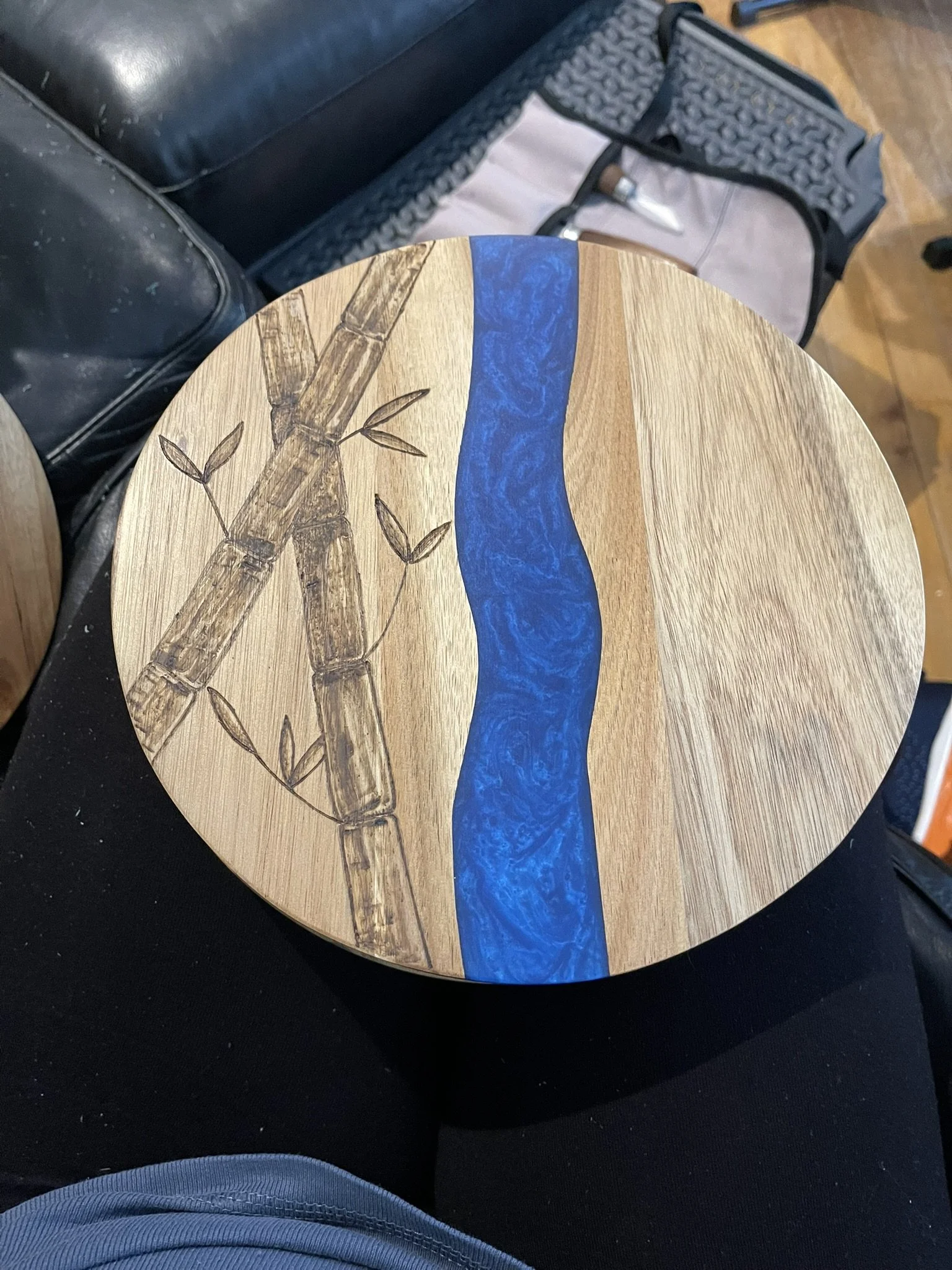 Hand Burned Bamboo Resin Chopping Board