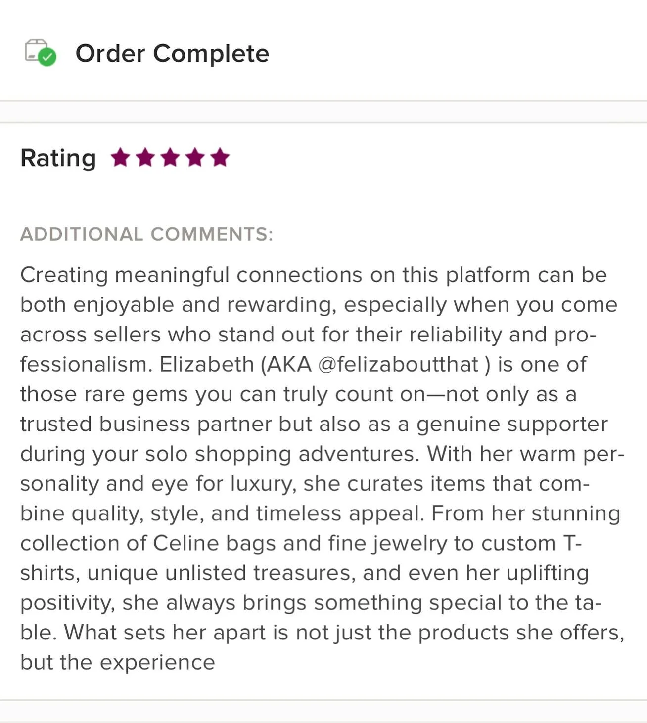 Reading reviews like this makes me pause. Because behind every handmade tee is time, patience, and heart. And knowing that someone feels that when they put it on? That&rsquo;s everything.

So thankful for this @poshmark community&mdash;for choosing s