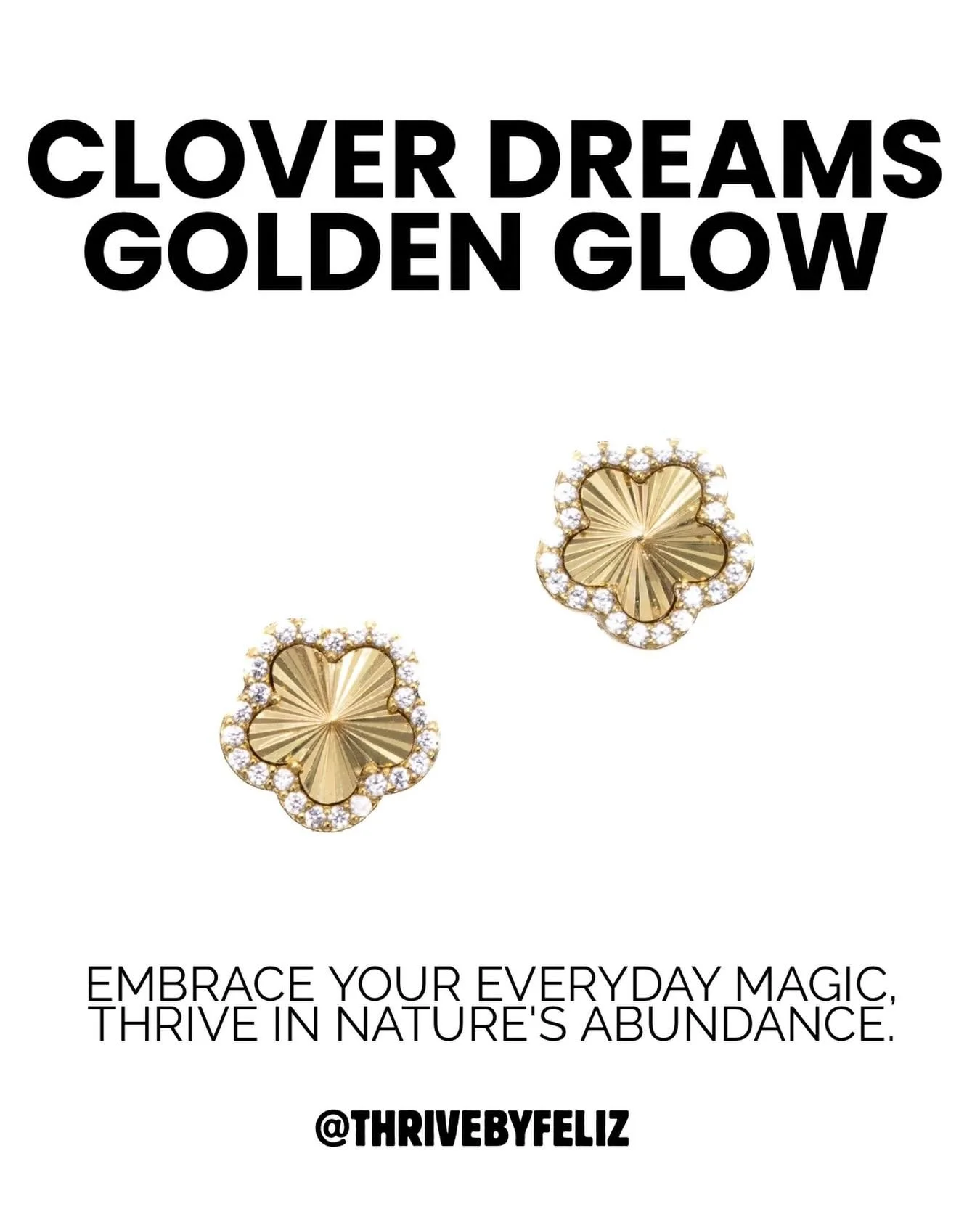 These little clovers were made as reminders &mdash; that beauty grows where you&rsquo;re planted, that luck isn&rsquo;t chased, it&rsquo;s cultivated.

Each pair is handmade with intention, catching the light like quiet sunshine. Soft sparkle. Strong